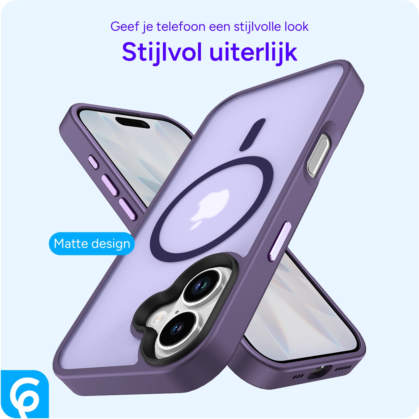 Apple iPhone 17 Hoesje met MagSafe Back Cover Matte Donker Paars afbeelding 2
