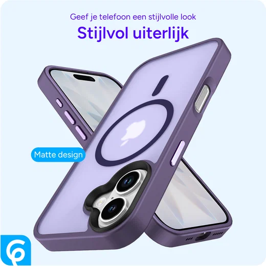 Apple iPhone 17 Hoesje met MagSafe Back Cover Matte Donker Paars afbeelding 2