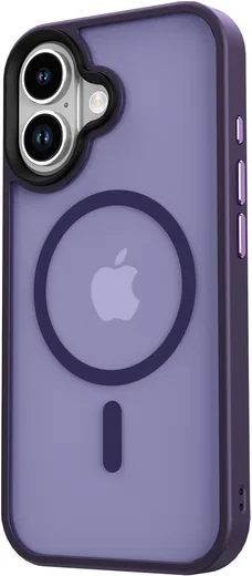 Apple iPhone 17 Hoesje met MagSafe Back Cover Matte Donker Paars afbeelding 13