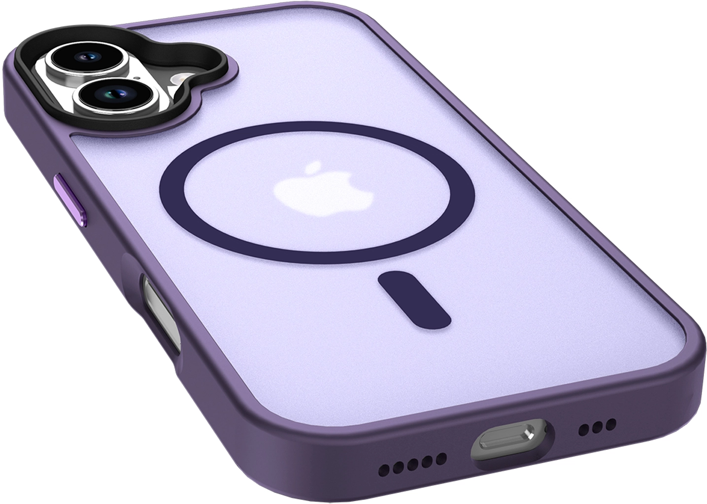 Apple iPhone 17 Hoesje met MagSafe Back Cover Matte Donker Paars afbeelding 15