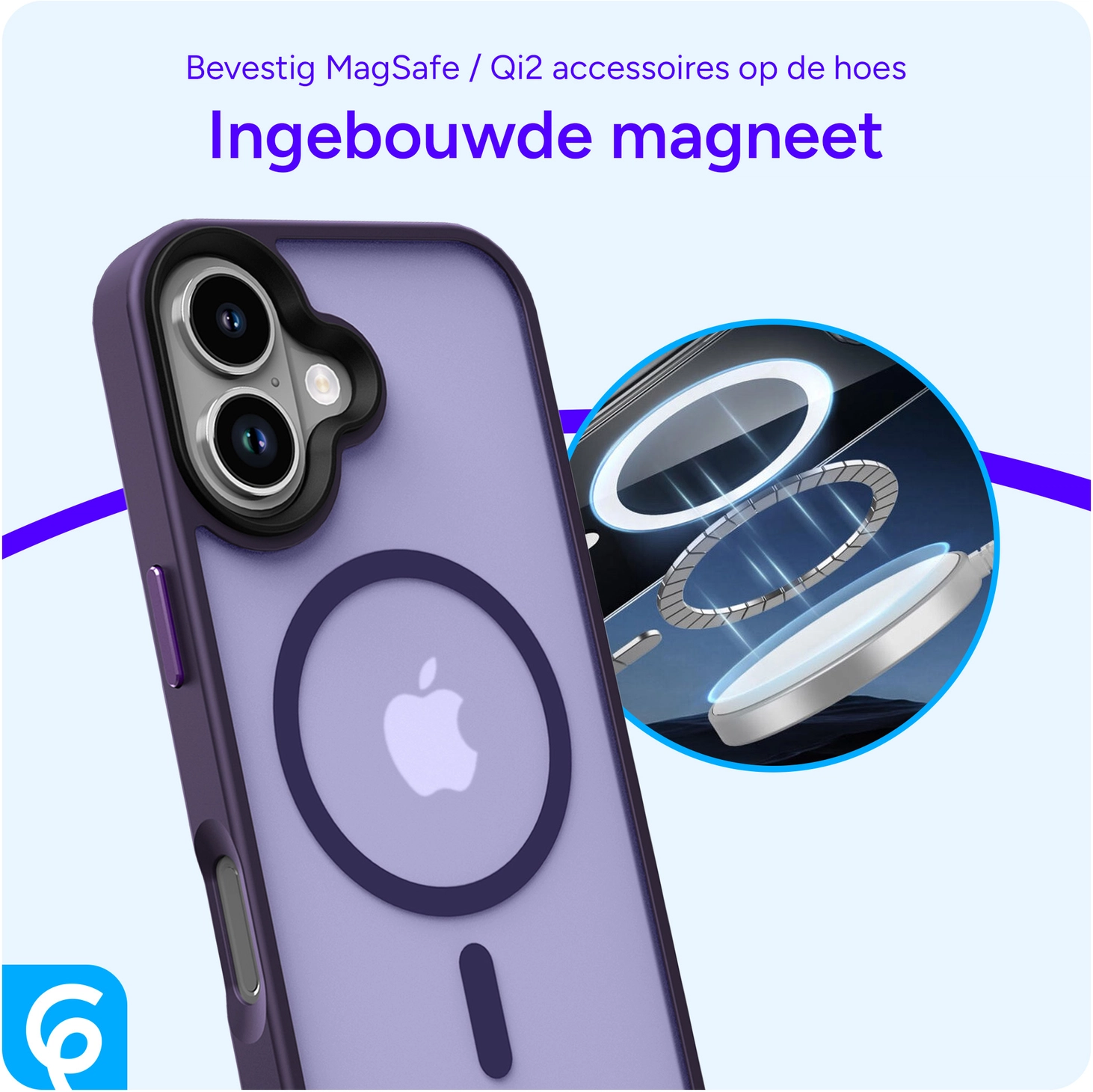 Apple iPhone 17 Hoesje met MagSafe Back Cover Matte Donker Paars afbeelding 7
