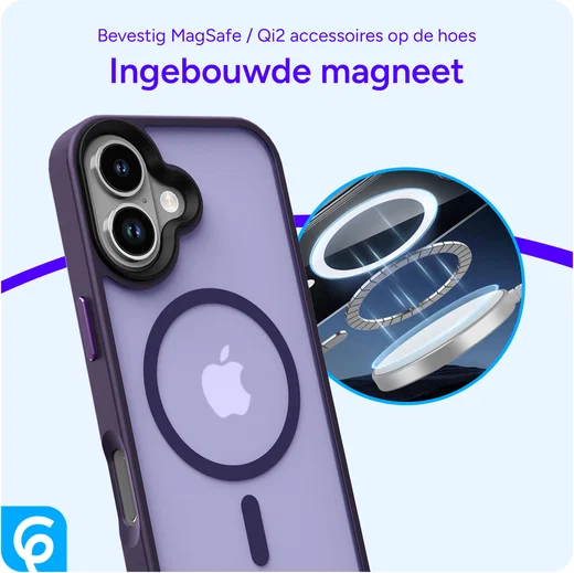 Apple iPhone 17 Hoesje met MagSafe Back Cover Matte Donker Paars afbeelding 7