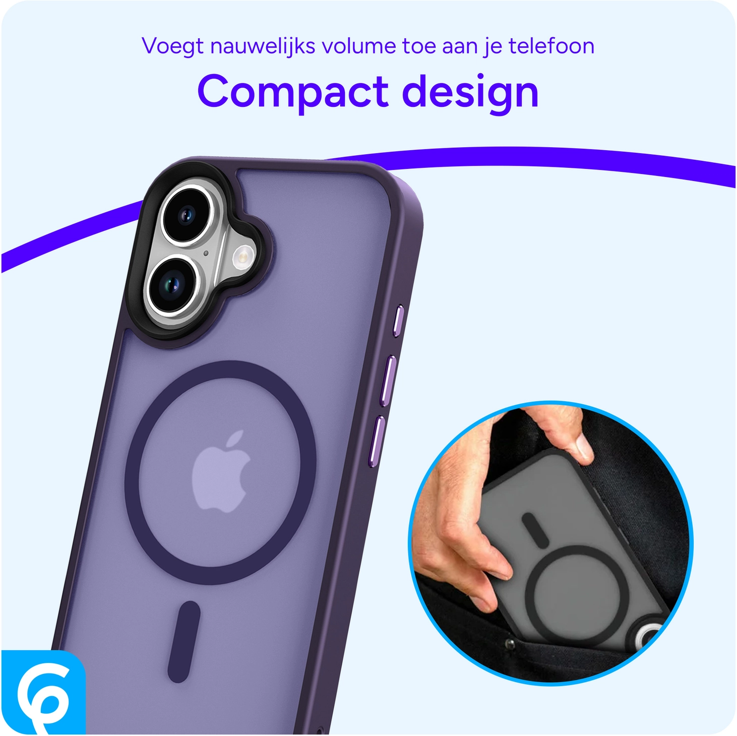 Apple iPhone 17 Hoesje met MagSafe Back Cover Matte Donker Paars afbeelding 10