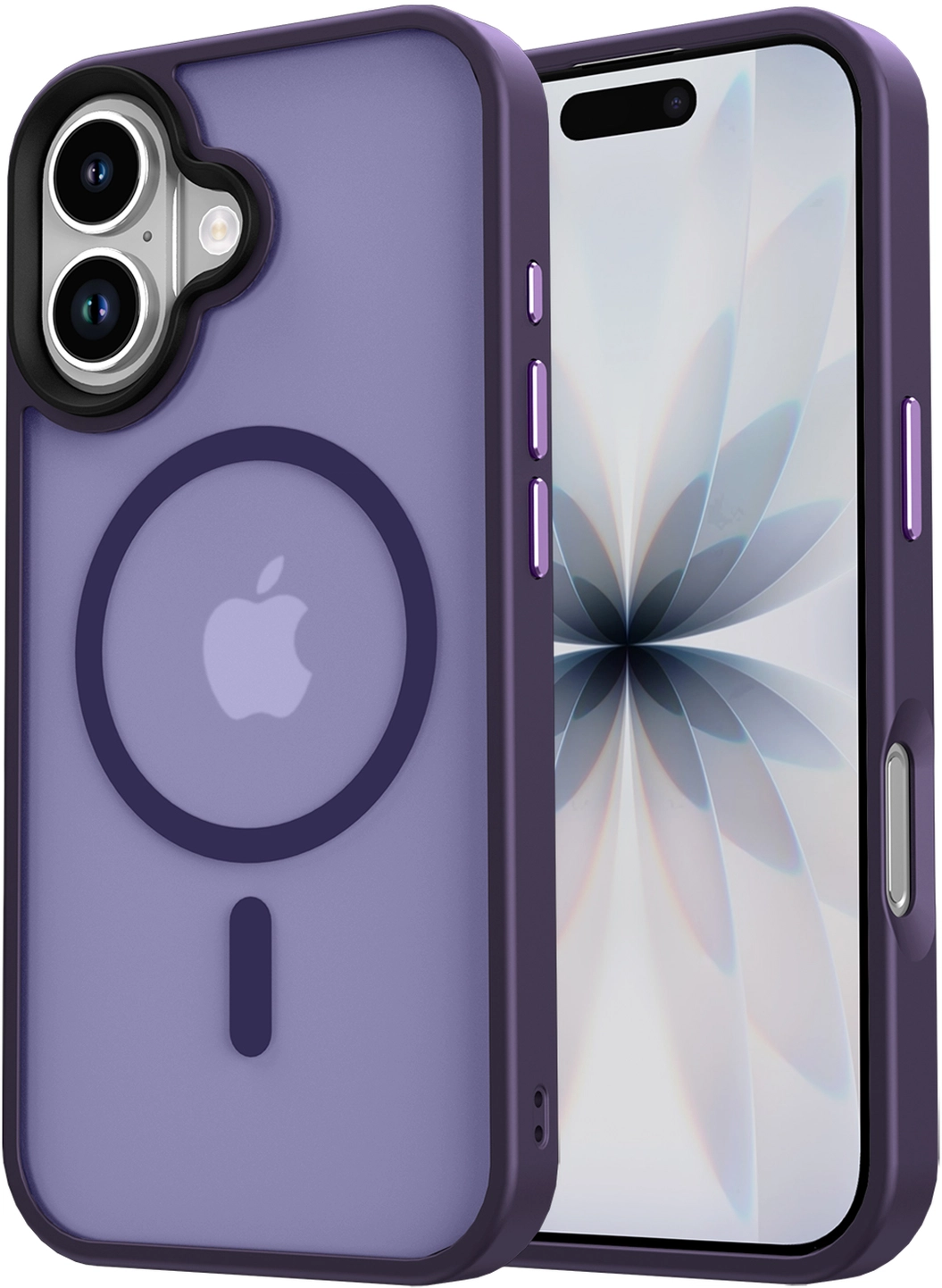 Apple iPhone 17 Hoesje met MagSafe Back Cover Matte Donker Paars afbeelding 19