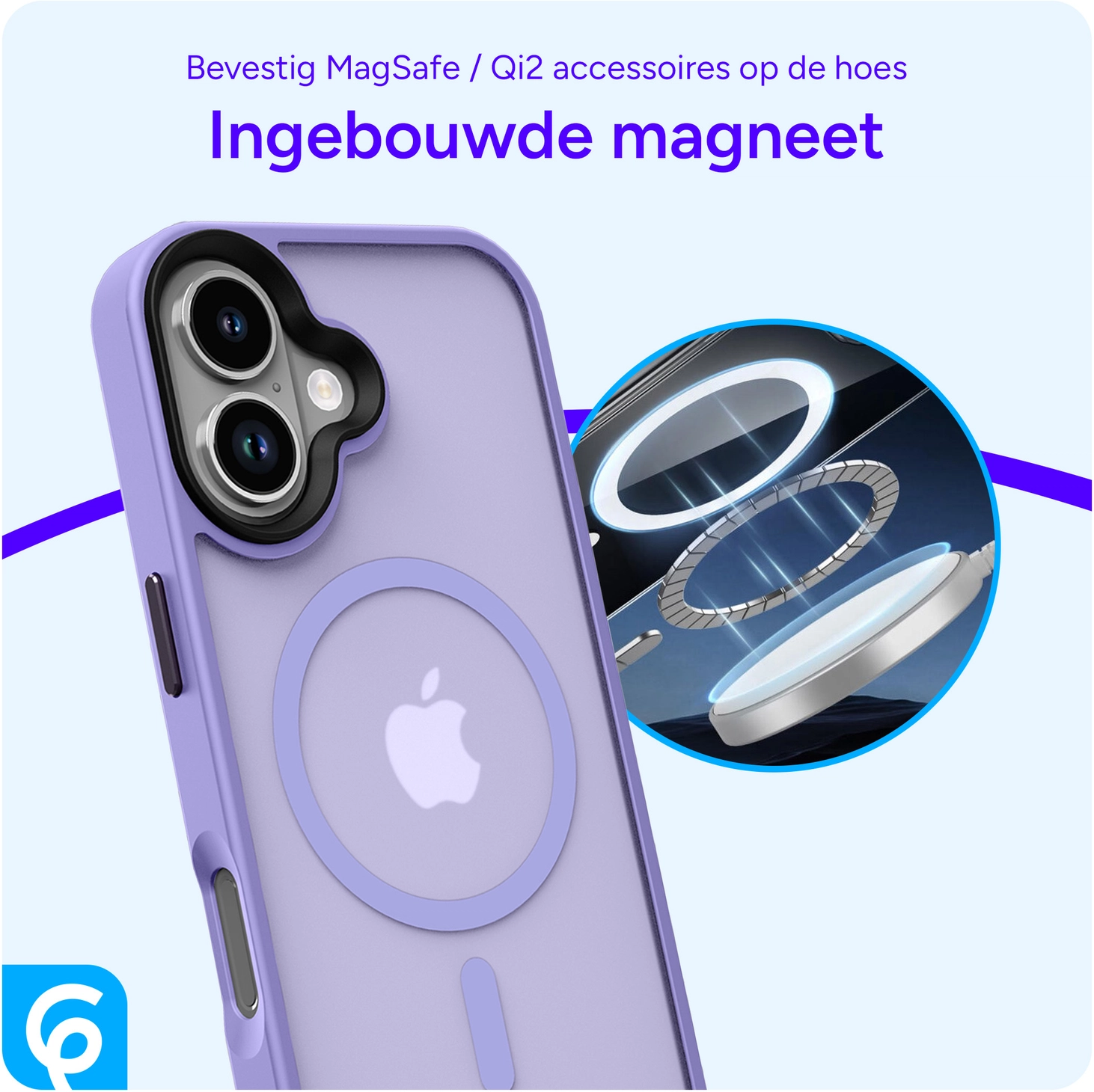 Apple iPhone 17 Hoesje met MagSafe Back Cover Matte Paars afbeelding 7