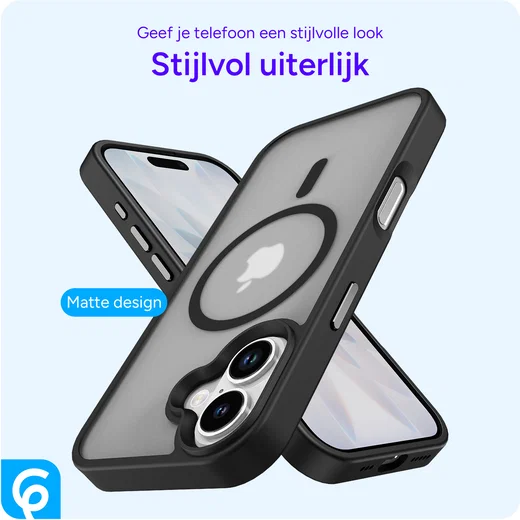 Apple iPhone 17 Hoesje met MagSafe Back Cover Matte Zwart afbeelding 7