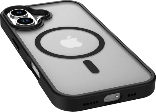 Apple iPhone 17 Hoesje met MagSafe Back Cover Matte Zwart afbeelding 16