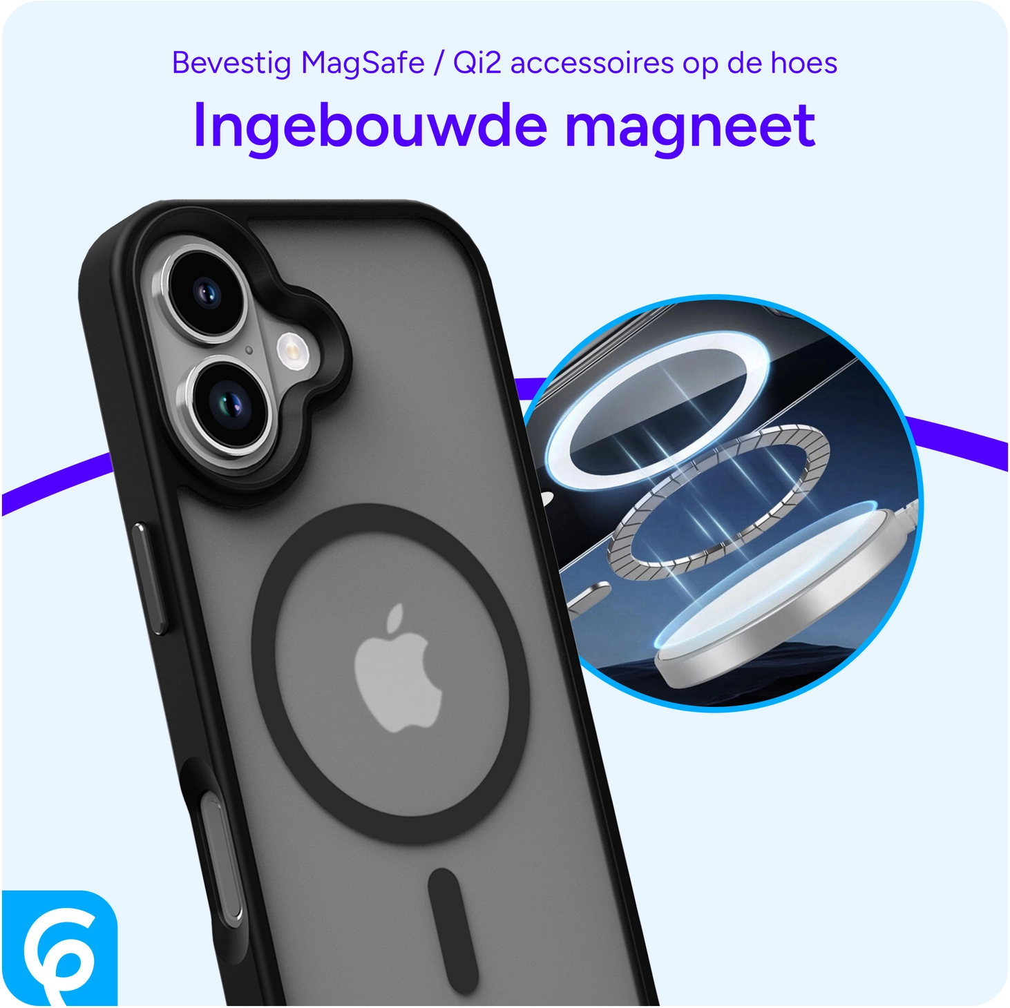 Apple iPhone 17 Hoesje met MagSafe Back Cover Matte Zwart afbeelding 9
