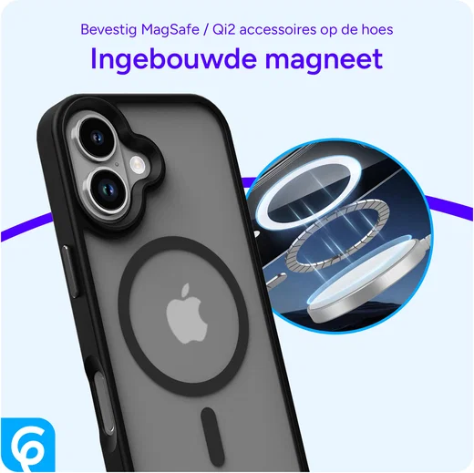 Apple iPhone 17 Hoesje met MagSafe Back Cover Matte Zwart afbeelding 9