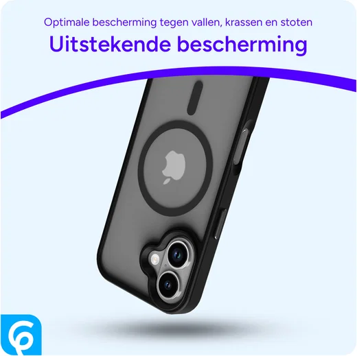Apple iPhone 17 Hoesje met MagSafe Back Cover Matte Zwart afbeelding 10