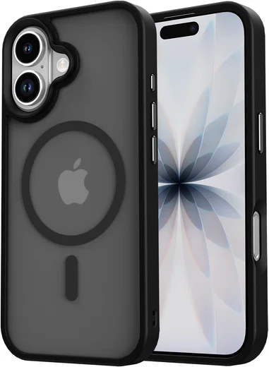 Apple iPhone 17 Hoesje met MagSafe Back Cover Matte Zwart afbeelding 5