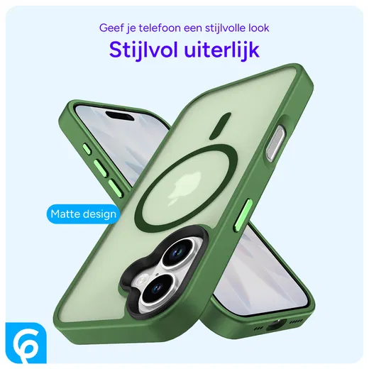Apple iPhone 17 Hoesje met MagSafe Back Cover Matte Donker Groen afbeelding 4
