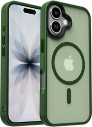 Apple iPhone 17 Hoesje met MagSafe Back Cover Matte Donker Groen afbeelding