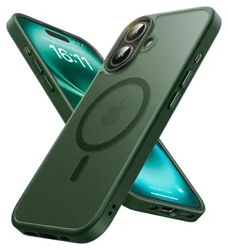 Apple iPhone 17 Hoesje met MagSafe Back Cover Matte Donker Groen