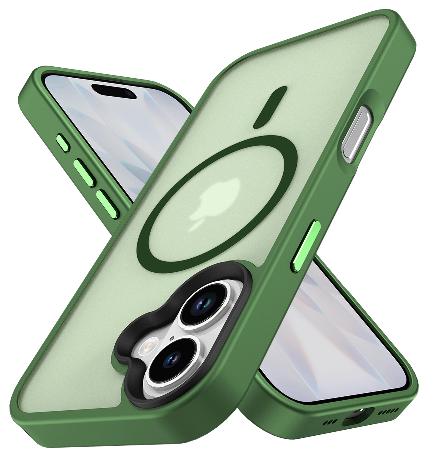 Apple iPhone 17 Hoesje met MagSafe Back Cover Matte Donker Groen afbeelding 10