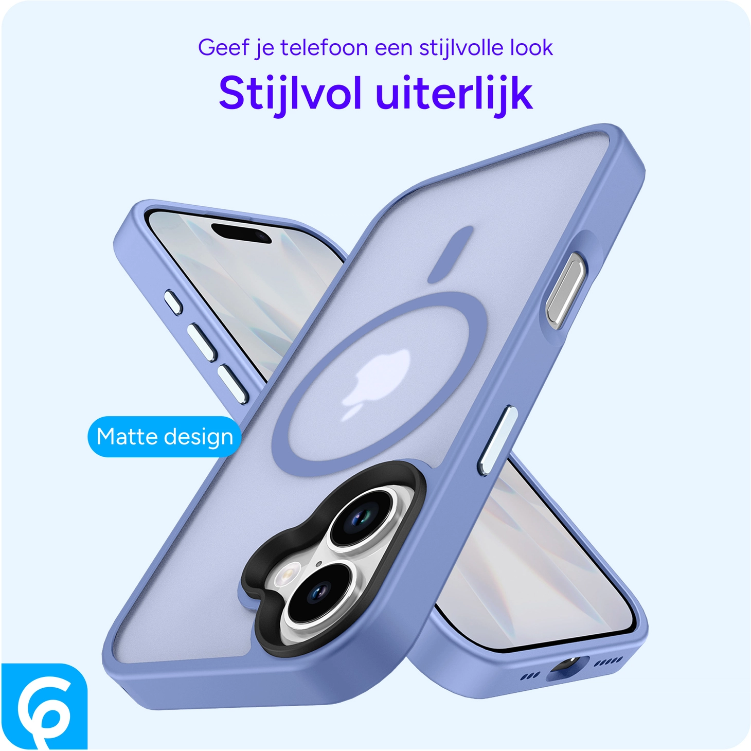 Apple iPhone 17 Hoesje met MagSafe Back Cover Matte Blauw afbeelding 2