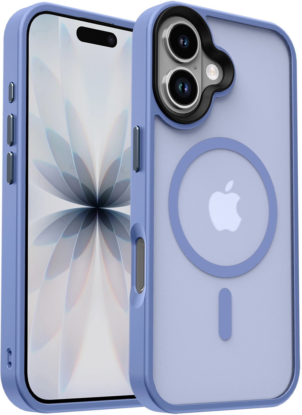 Apple iPhone 17 Hoesje met MagSafe Back Cover Matte Blauw afbeelding 1