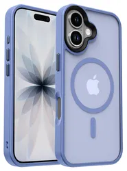 Apple iPhone 17 Hoesje met MagSafe Back Cover Matte Blauw afbeelding