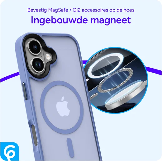 Apple iPhone 17 Hoesje met MagSafe Back Cover Matte Blauw afbeelding 7