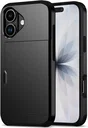 Apple iPhone 17 Hoesje met Slider Kaarthouder Back Cover Zwart