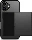 Apple iPhone 17 Hoesje met Slider Kaarthouder Back Cover Zwart afbeelding 2