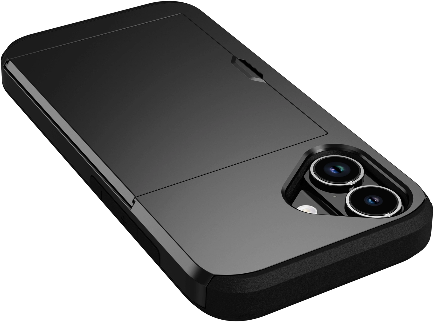 Apple iPhone 17 Hoesje met Slider Kaarthouder Back Cover Zwart afbeelding 15