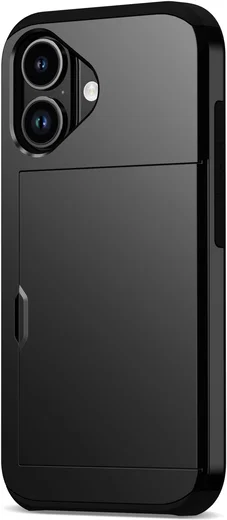 Apple iPhone 17 Hoesje met Slider Kaarthouder Back Cover Zwart afbeelding 16