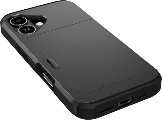 Apple iPhone 17 Hoesje met Slider Kaarthouder Back Cover Zwart afbeelding 18