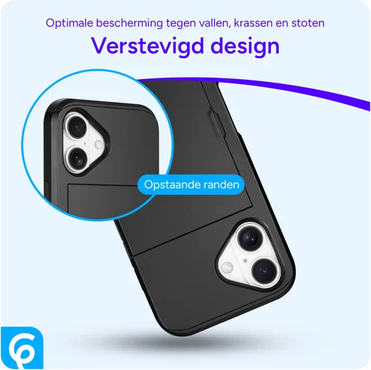 Apple iPhone 17 Hoesje met Slider Kaarthouder Back Cover Zwart afbeelding 13
