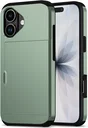 Apple iPhone 17 Hoesje met Slider Kaarthouder Back Cover Groen