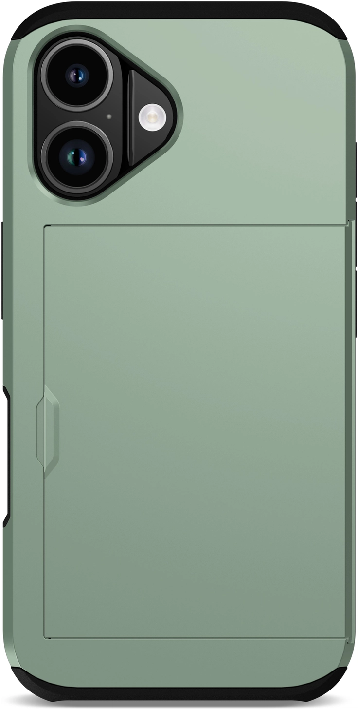 Apple iPhone 17 Hoesje met Slider Kaarthouder Back Cover Groen afbeelding 13