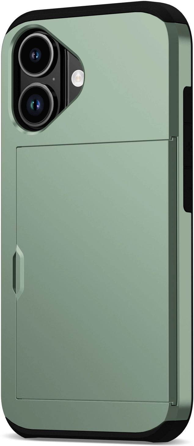 Apple iPhone 17 Hoesje met Slider Kaarthouder Back Cover Groen afbeelding 14