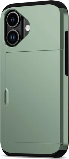 Apple iPhone 17 Hoesje met Slider Kaarthouder Back Cover Groen afbeelding 14