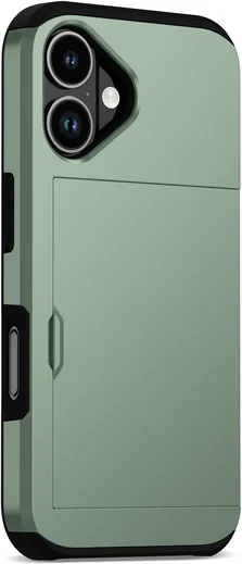 Apple iPhone 17 Hoesje met Slider Kaarthouder Back Cover Groen afbeelding 18