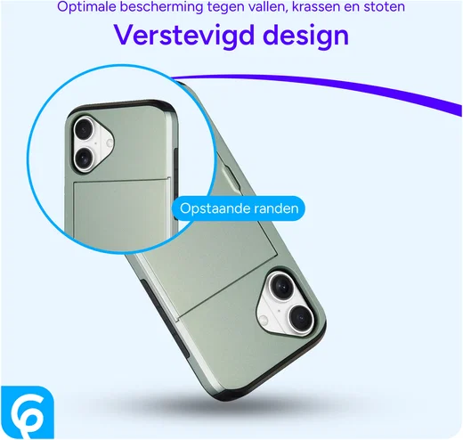 Apple iPhone 17 Hoesje met Slider Kaarthouder Back Cover Groen afbeelding 7