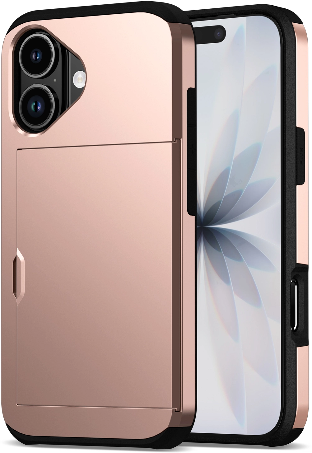Apple iPhone 17 Hoesje met Slider Kaarthouder Back Cover Roze afbeelding 1