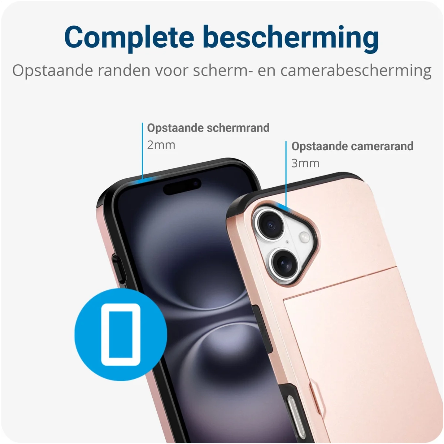 Apple iPhone 17 Hoesje met Slider Kaarthouder Back Cover Roze afbeelding 9