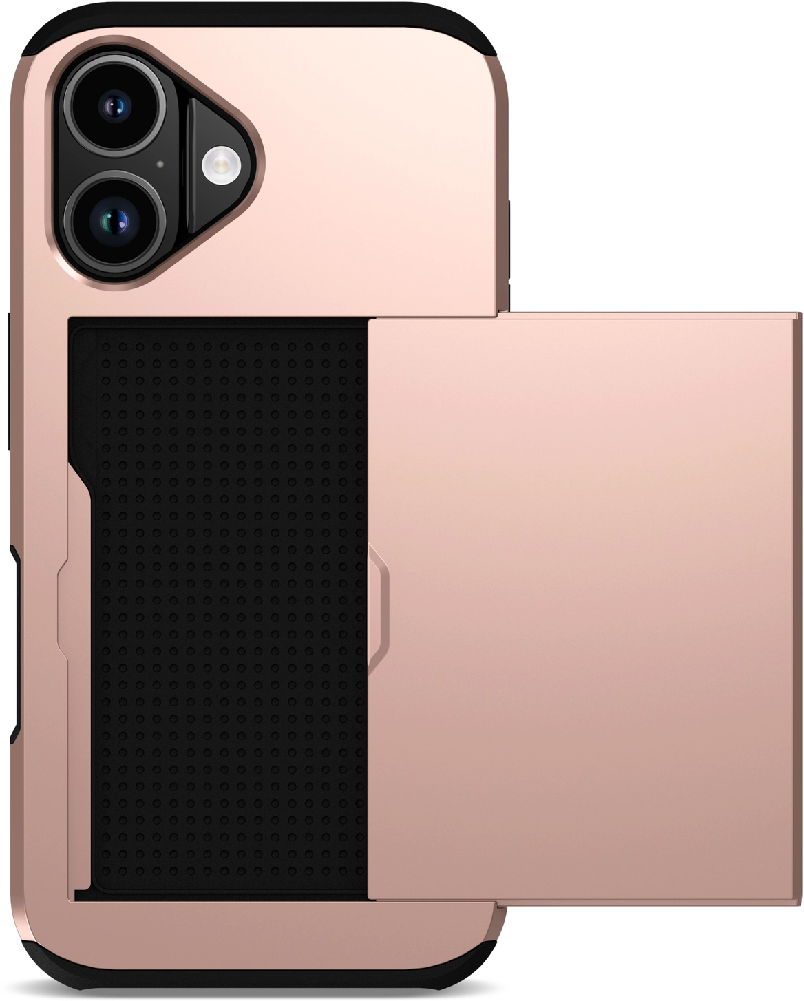 Apple iPhone 17 Hoesje met Slider Kaarthouder Back Cover Roze afbeelding 2