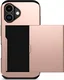 Apple iPhone 17 Hoesje met Slider Kaarthouder Back Cover Roze afbeelding 2