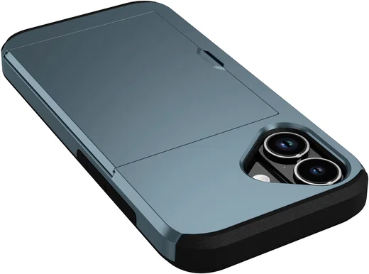 Apple iPhone 17 Hoesje met Slider Kaarthouder Back Cover Blauw afbeelding 15