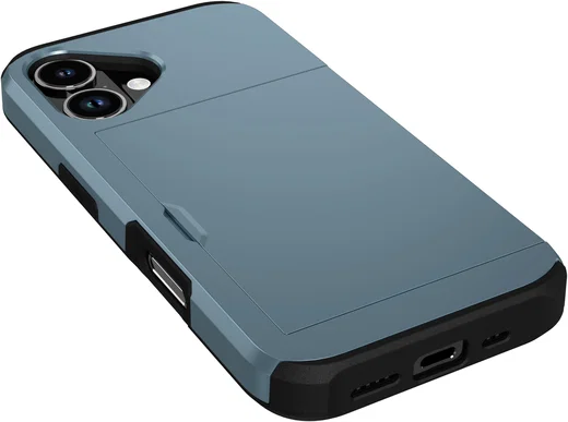 Apple iPhone 17 Hoesje met Slider Kaarthouder Back Cover Blauw afbeelding 17