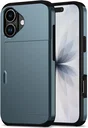 Apple iPhone 17 Hoesje met Slider Kaarthouder Back Cover Blauw