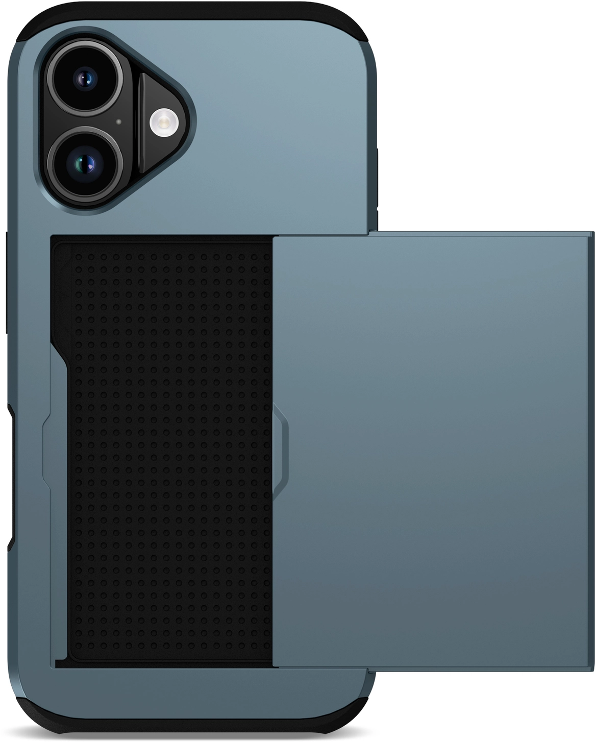 Apple iPhone 17 Hoesje met Slider Kaarthouder Back Cover Blauw afbeelding 12