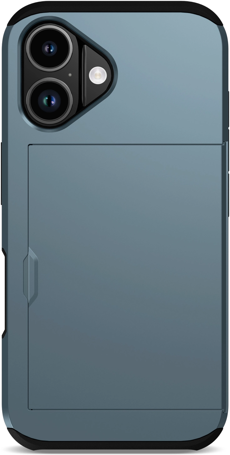 Apple iPhone 17 Hoesje met Slider Kaarthouder Back Cover Blauw afbeelding 13
