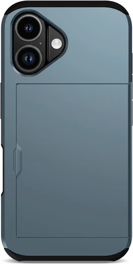 Apple iPhone 17 Hoesje met Slider Kaarthouder Back Cover Blauw afbeelding 13