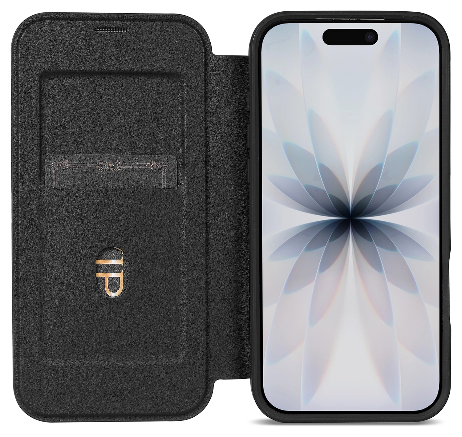 Apple iPhone 17 Hoesje met MagSafe Book Case Transparant Zwart afbeelding 1