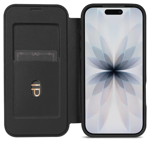 Apple iPhone 17 Hoesje met MagSafe Book Case Transparant Zwart afbeelding 1