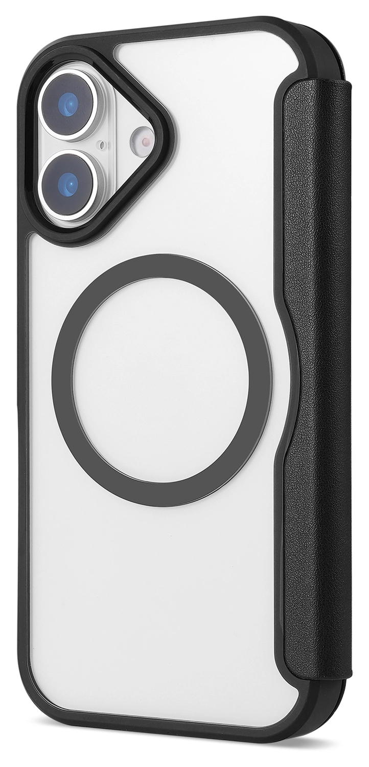 Apple iPhone 17 Hoesje met MagSafe Book Case Transparant Zwart afbeelding 8