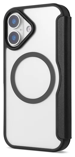 Apple iPhone 17 Hoesje met MagSafe Book Case Transparant Zwart afbeelding 8