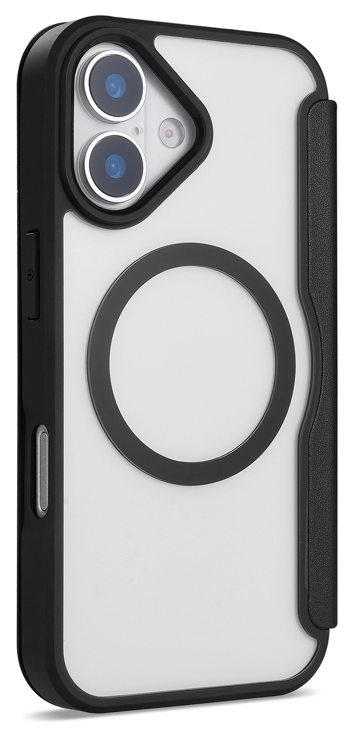 Apple iPhone 17 Hoesje met MagSafe Book Case Transparant Zwart afbeelding 9